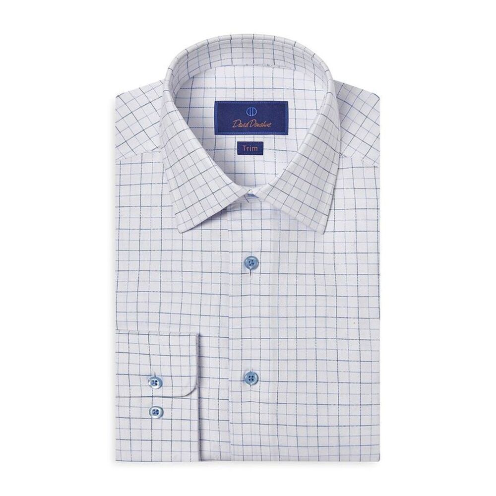 David Donahue Mens Trim Button Down Dress Shirt, NWT
